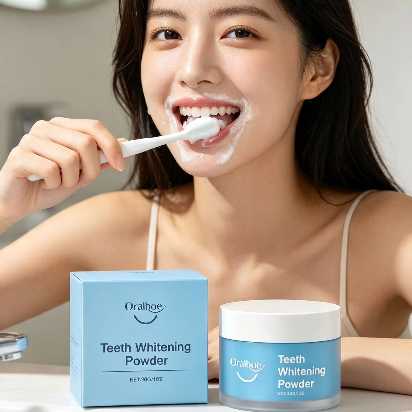 Oralhoe Tooth Powder for Brush - Teeth Whitening App review and price