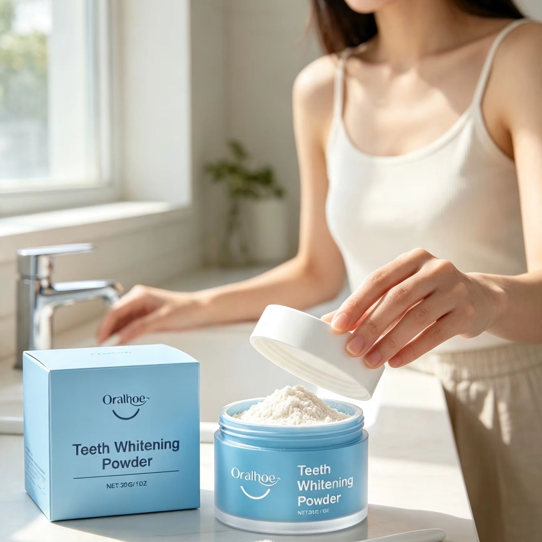Oralhoe Tooth Powder for Brush - Teeth Whitening App review and price