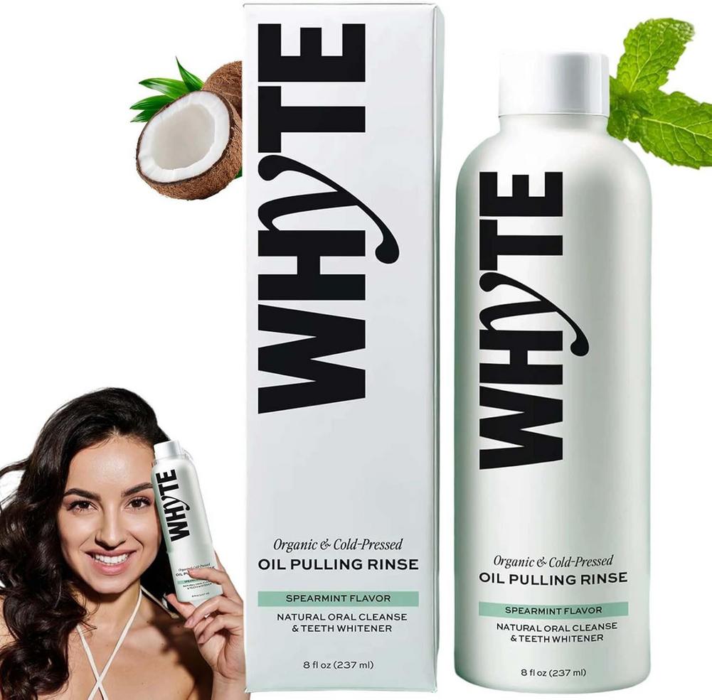 WHYTE Organic Cold Pressed Oil - Teeth Whitening Oil Pulling review and price