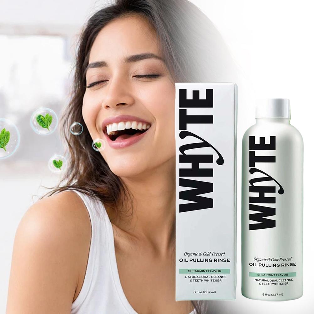 WHYTE Organic Cold Pressed Oil - Teeth Whitening Oil Pulling review and price