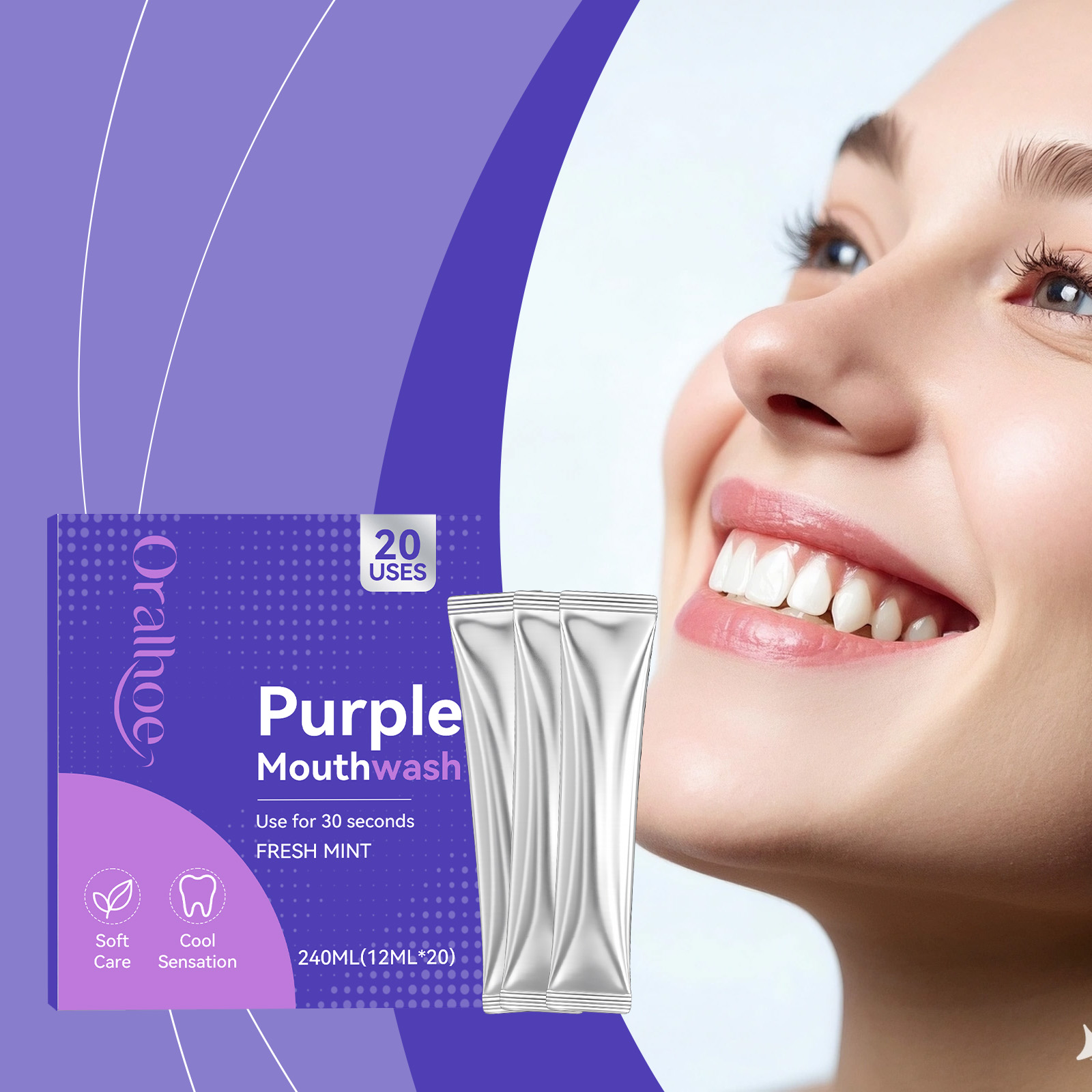 Individual Pack Purple Mouthwa - Teeth Whitening Xylitol review and price
