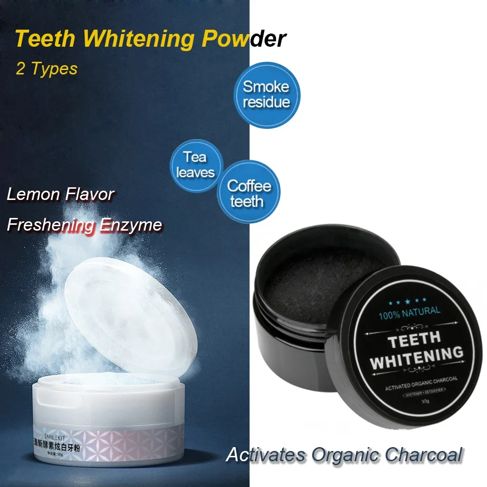 2 Types Teeth Whitening Powder - Teeth Whitening Activated Organic Charcoal review and price