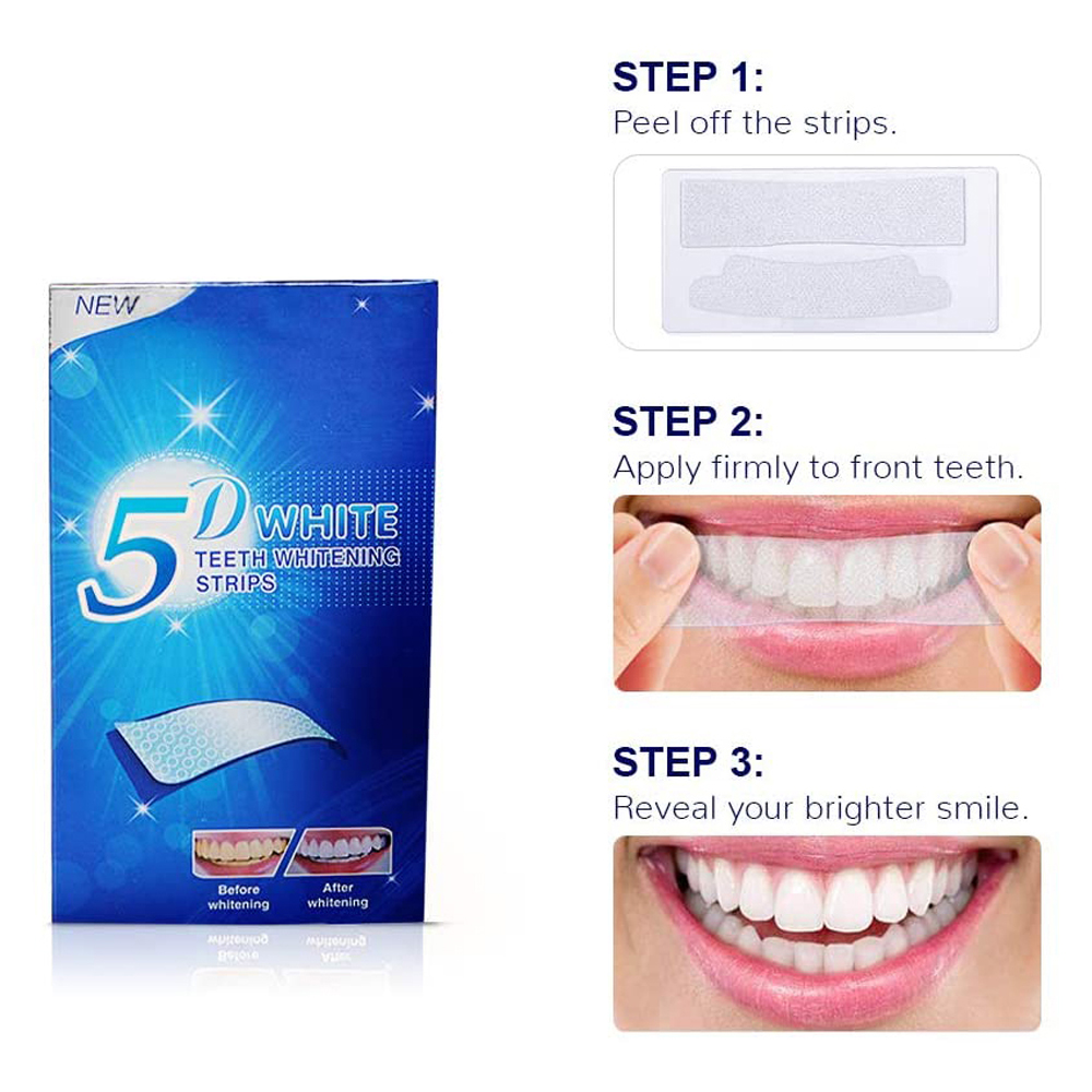 5D White Teeth Whitening Strip - Teeth Whitening Gel Peroxide review and price